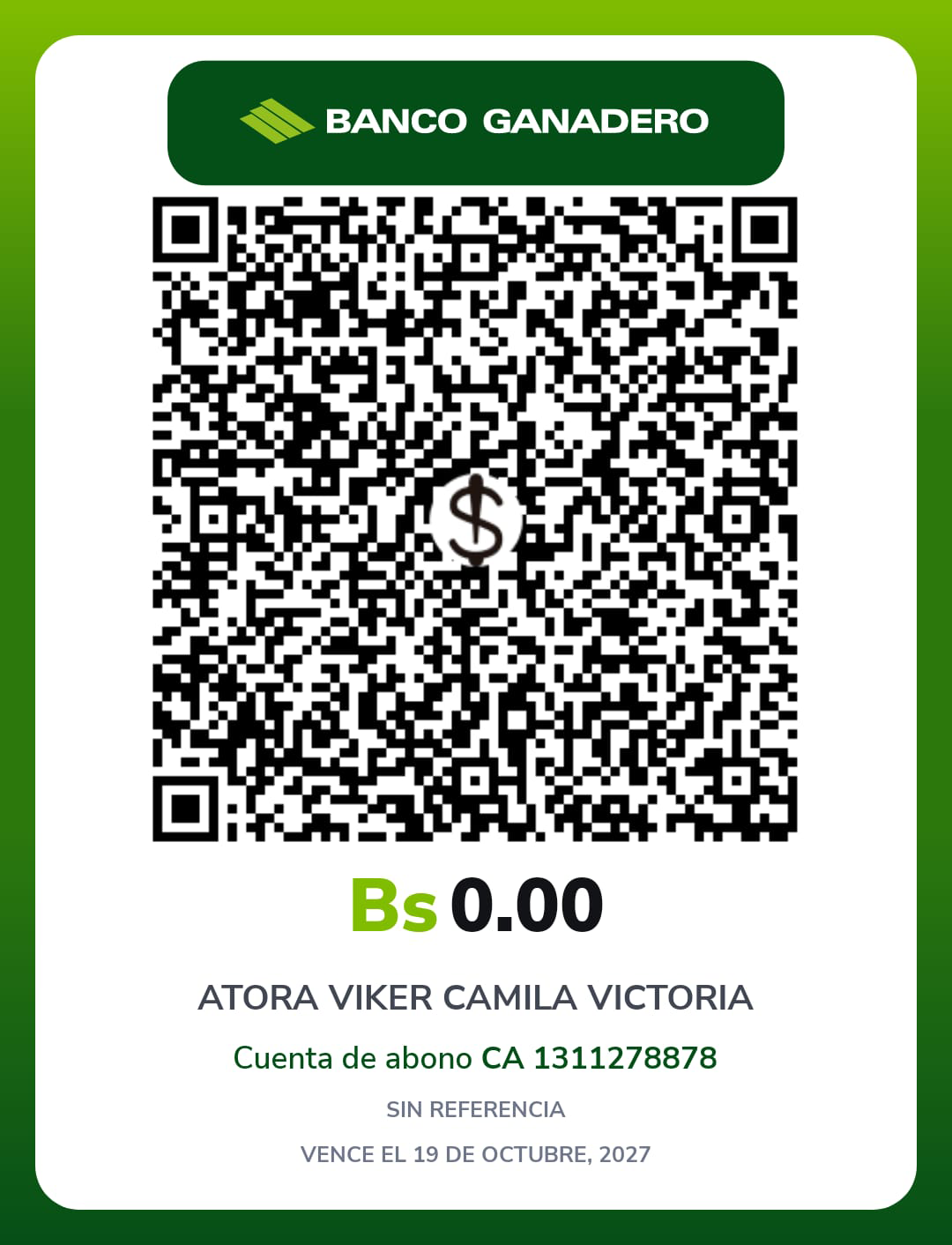 Código QR Bancario